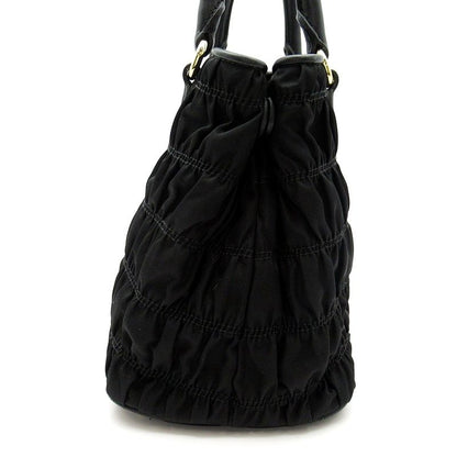 Prada Gather Handbag Nylon Black — view 3