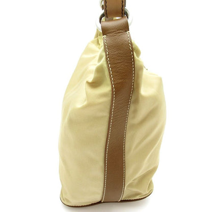 Prada Shoulder Bag Nylon Leather Beige — view 5
