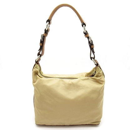 Prada Shoulder Bag Nylon Leather Beige — view 4