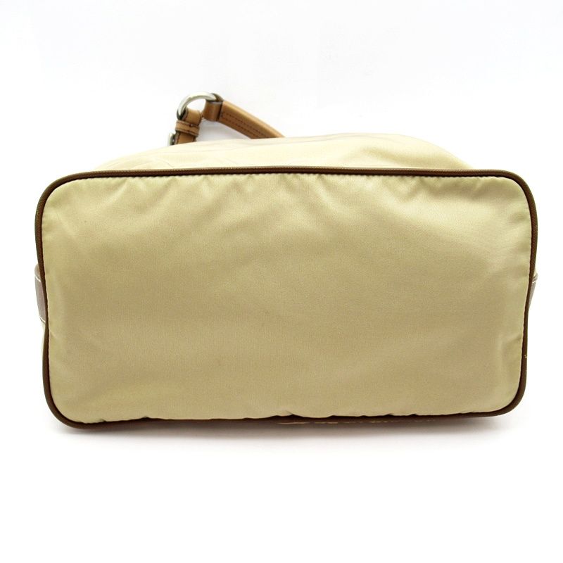 Prada Shoulder Bag Nylon Leather Beige — view 6