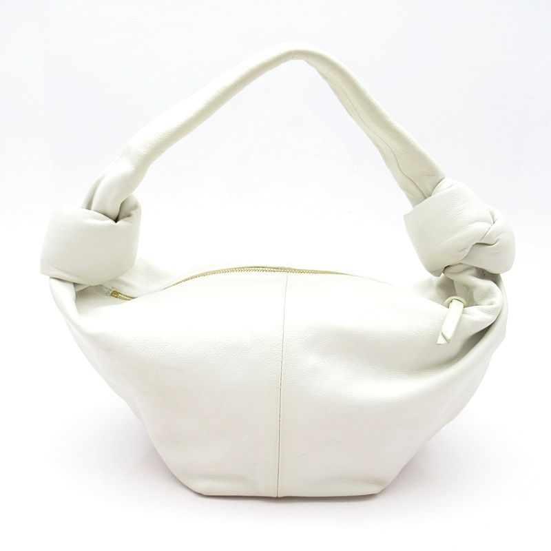 Bottega Veneta Mini Double Knot Handbag Leather White
