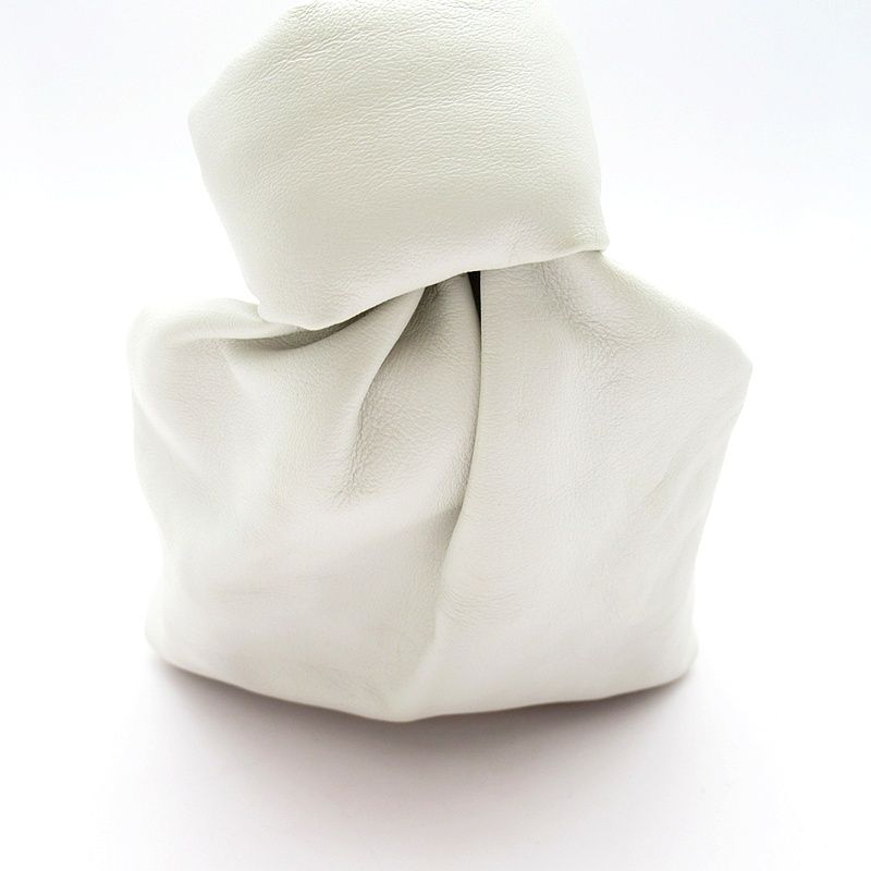 Bottega Veneta Mini Double Knot Handbag Leather White — view 5