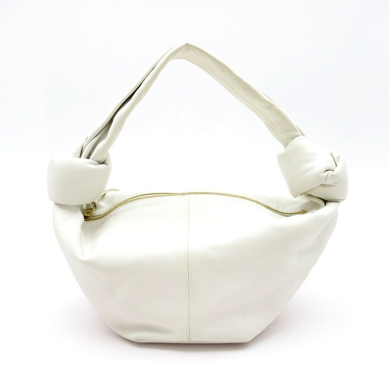 Bottega Veneta Mini Double Knot Handbag Leather White — view 4