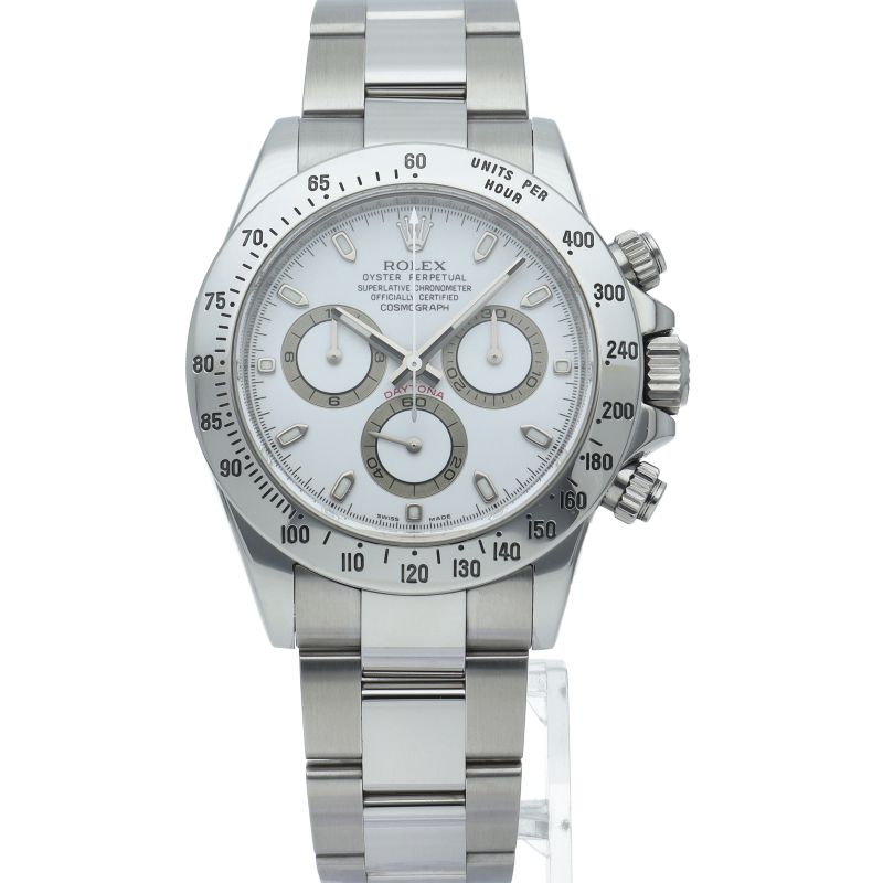 Rolex Cosmograph Daytona Watch Buckle Aph Dial SS White — view 2