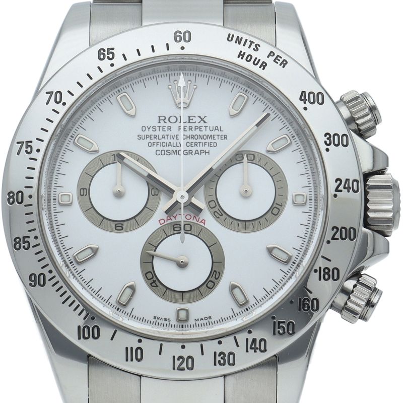 Rolex Cosmograph Daytona Watch Buckle Aph Dial SS White