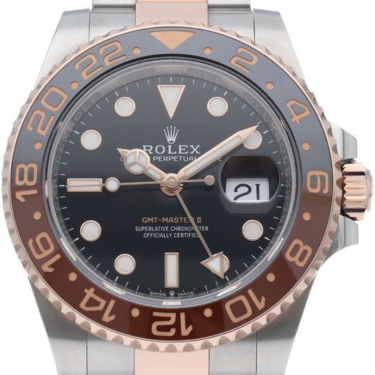 Rolex GMT Master 2 Watch Box 18k Pink Gold SS Black Polished