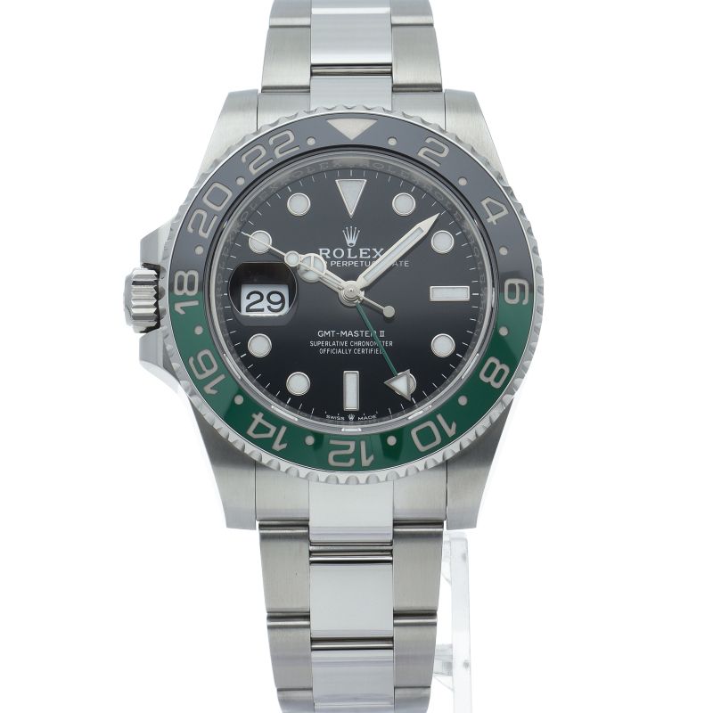 Rolex GMT Master 2 Watch Oyster Box SS Black Polished — view 2