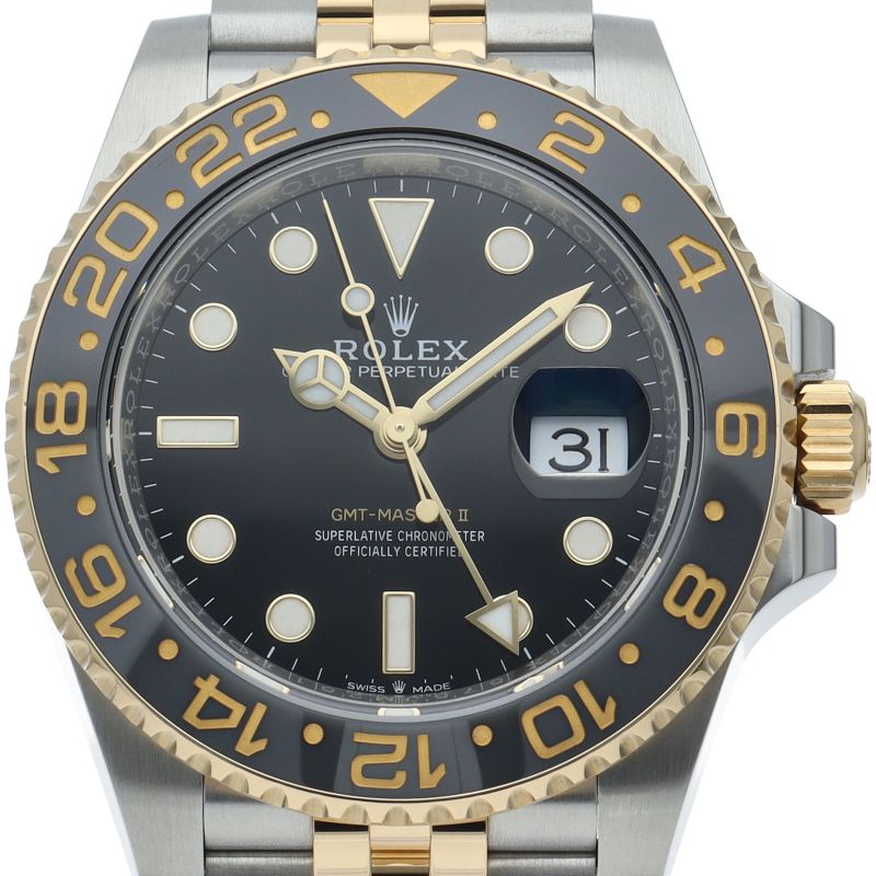 Rolex GMT Master 2 Watch Box 18k Yellow Gold SS Black Finish