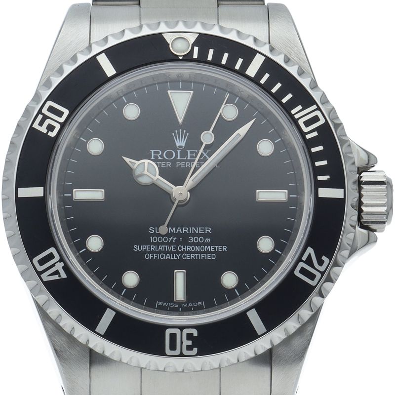 Rolex Submariner Chronometer Box SS Watch Black Polished