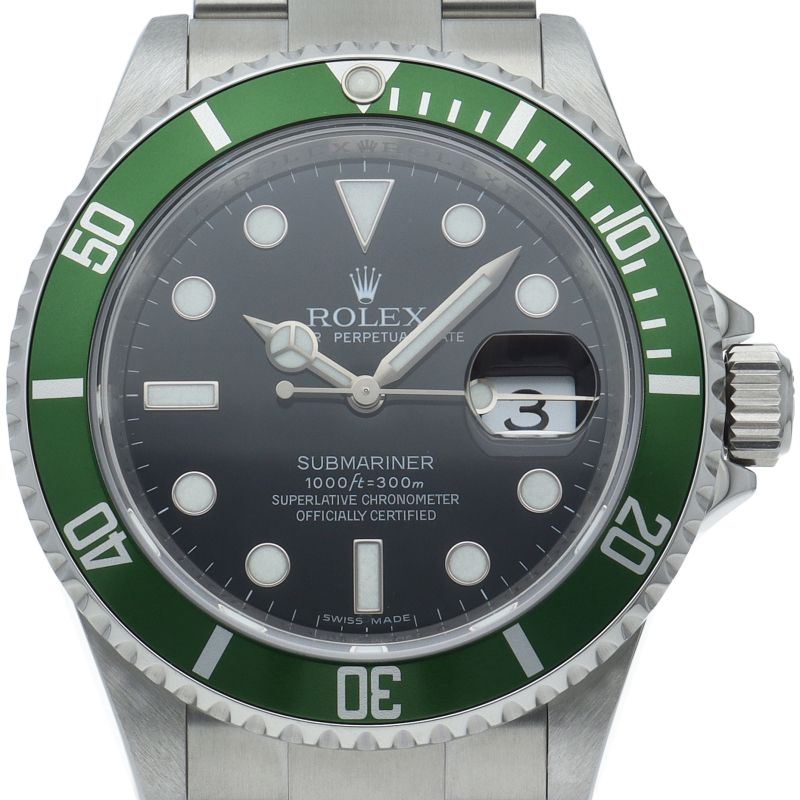 Rolex Submariner Date Green Roulette International Service SS Watch Black