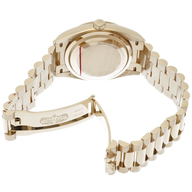 Rolex Day Date 36 Watch Diamond Shell Box 18k Yellow Gold White — view 5