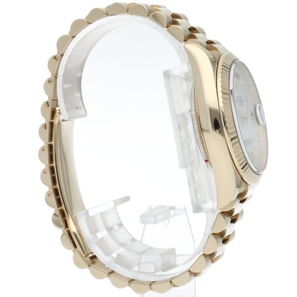 Rolex Day Date 36 Watch Diamond Shell Box 18k Yellow Gold White — view 4