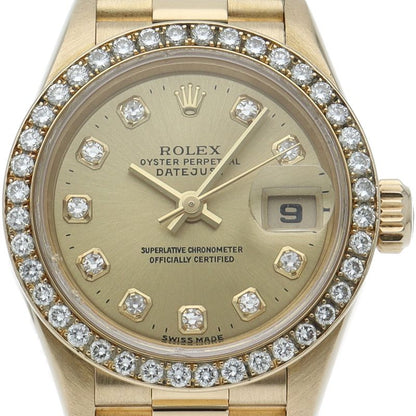 Rolex Datejust Watch Diamond Bezel 18k Yellow Gold Chien Pa