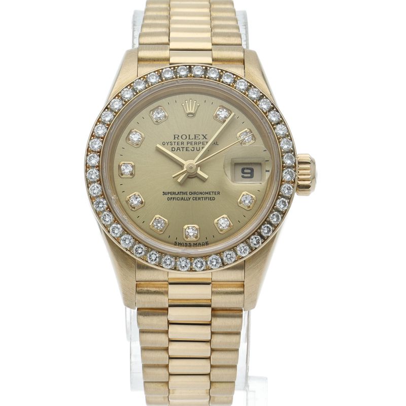 Rolex Datejust Watch Diamond Bezel 18k Yellow Gold Chien Pa — view 2