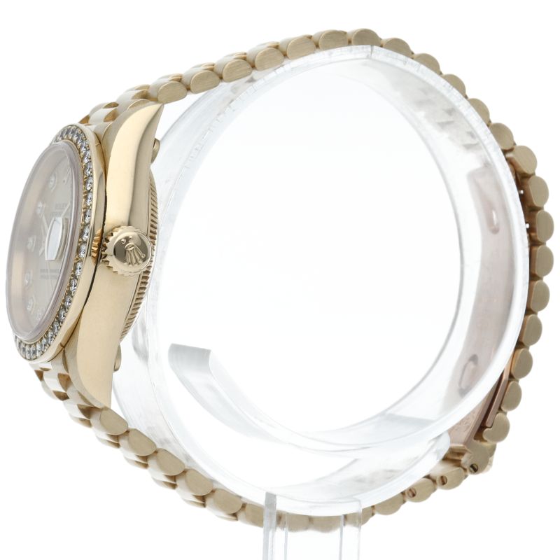 Rolex Datejust Watch Diamond Bezel 18k Yellow Gold Chien Pa — view 3