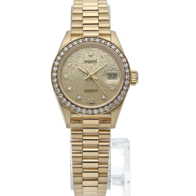 Rolex Datejust Watch Diamond Bezel Computer Dial 18k Yellow Gold les — view 2