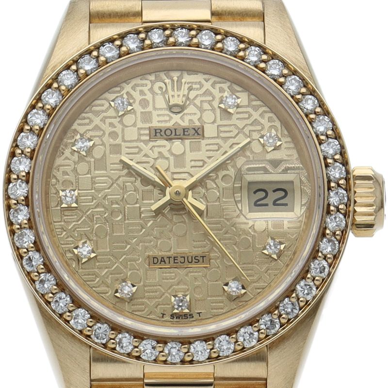 Rolex Datejust Watch Diamond Bezel Computer Dial 18k Yellow Gold les