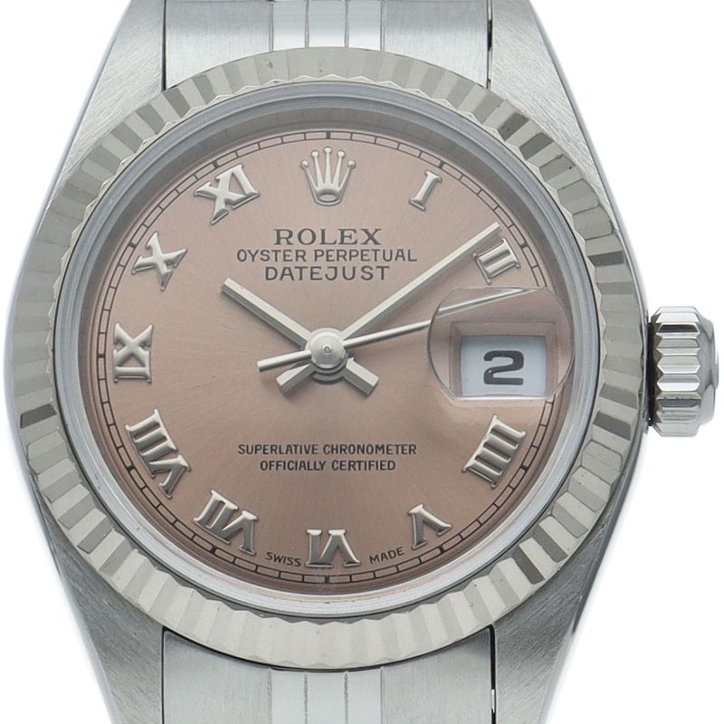 Rolex Datejust Watch 18k White Gold SS Pink Polished Beauty
