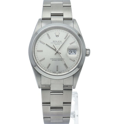Rolex Oyster Perpetual Date Watch SS Silver Polished — view 2