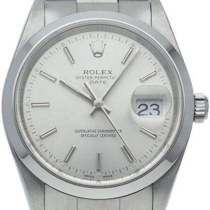 Rolex Oyster Perpetual Date Watch SS Silver Polished