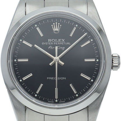 Rolex Air King SS Watch Black Polished