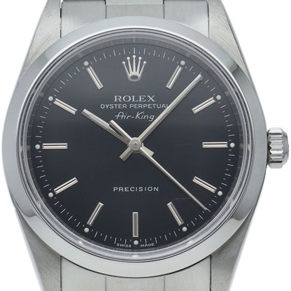 Rolex Air King SS Watch Black Polished