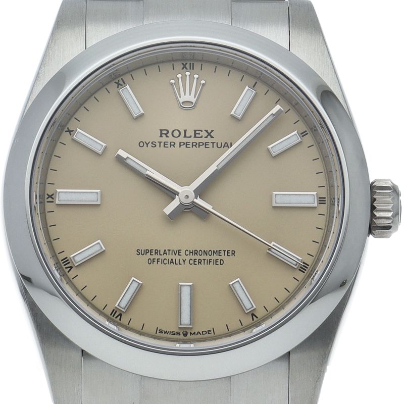Rolex Oyster Perpetual 34 Watch Beige Box SS Not Yet