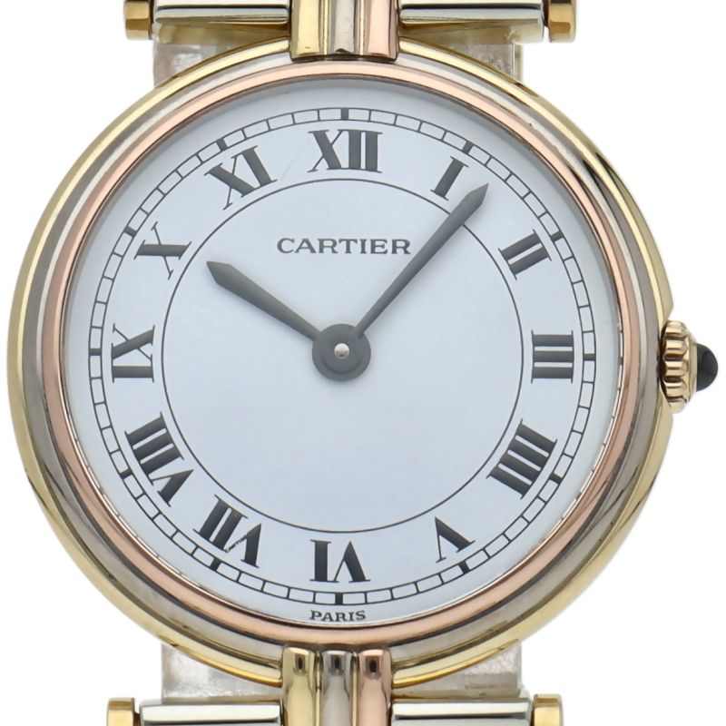 Cartier Vendome SM Trinity Watch Bracelet 18k Yellow Gold 18k White Pink