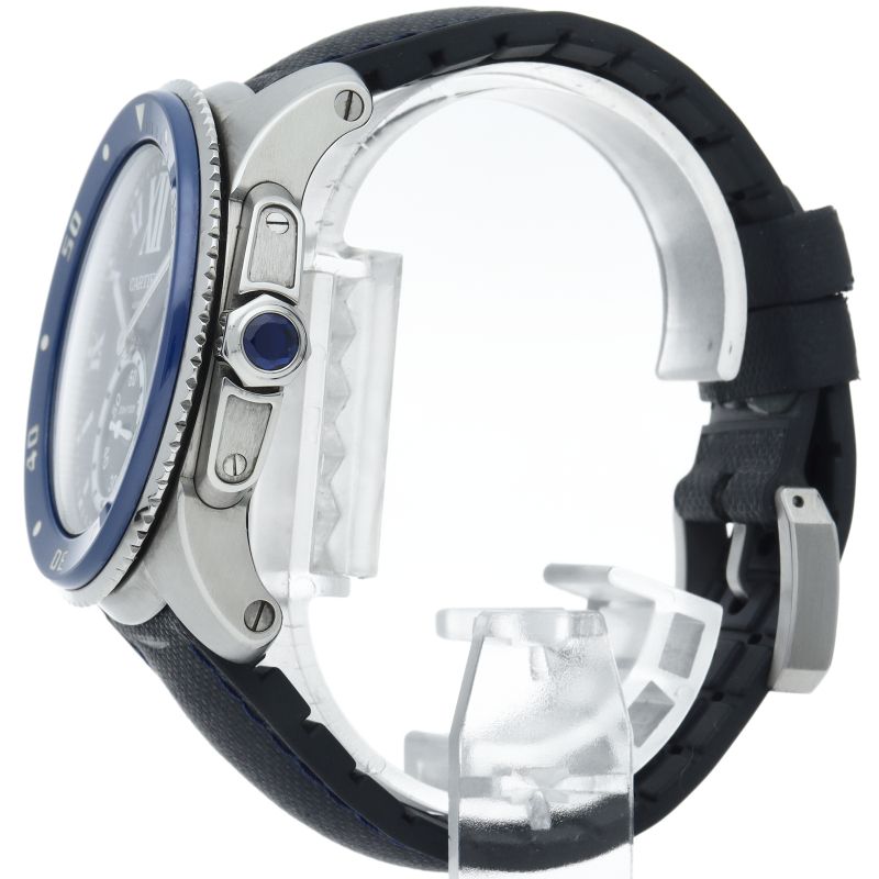 Cartier Caliber de Diver Watch SS Lava Blue Polished — view 3