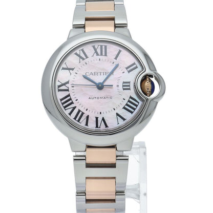 Cartier Ballon Blue MM Watch 33 mm Combination Pink Shell 18k Gold SS Pin — view 2