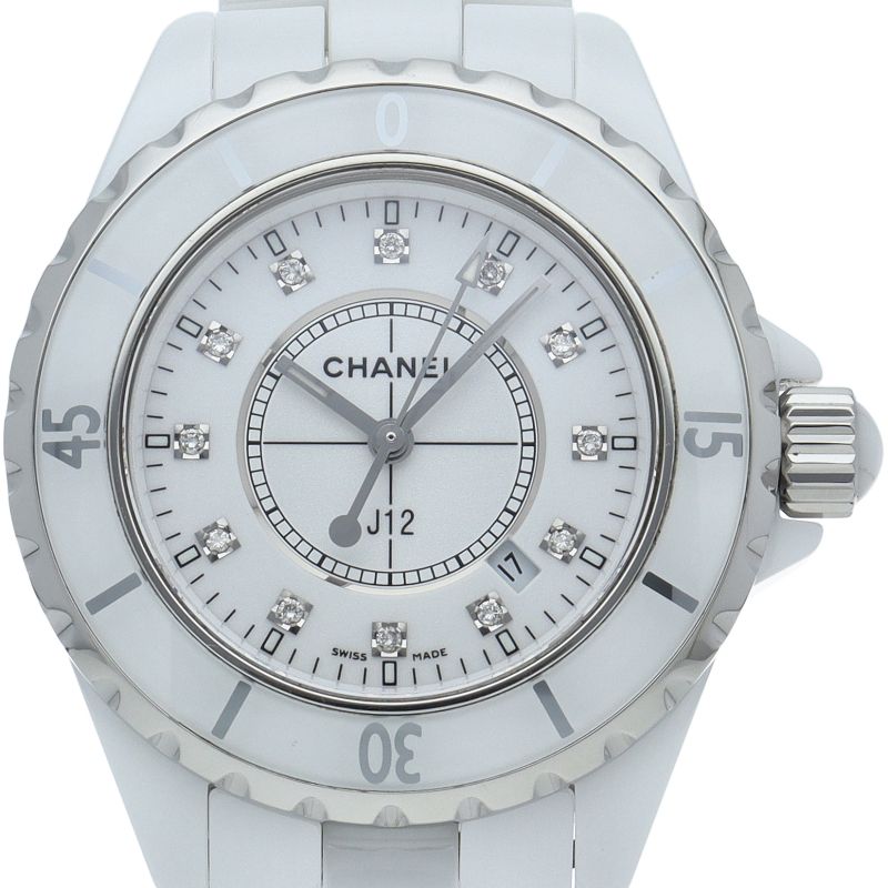 Chanel Watch 33 mm Diamond Box Ceramic White Polished