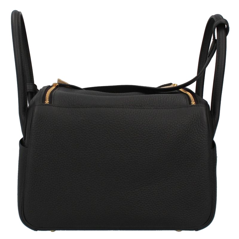 Hermes Lindy 26 Taurillon Clemence Shoulder Bag Black — view 3