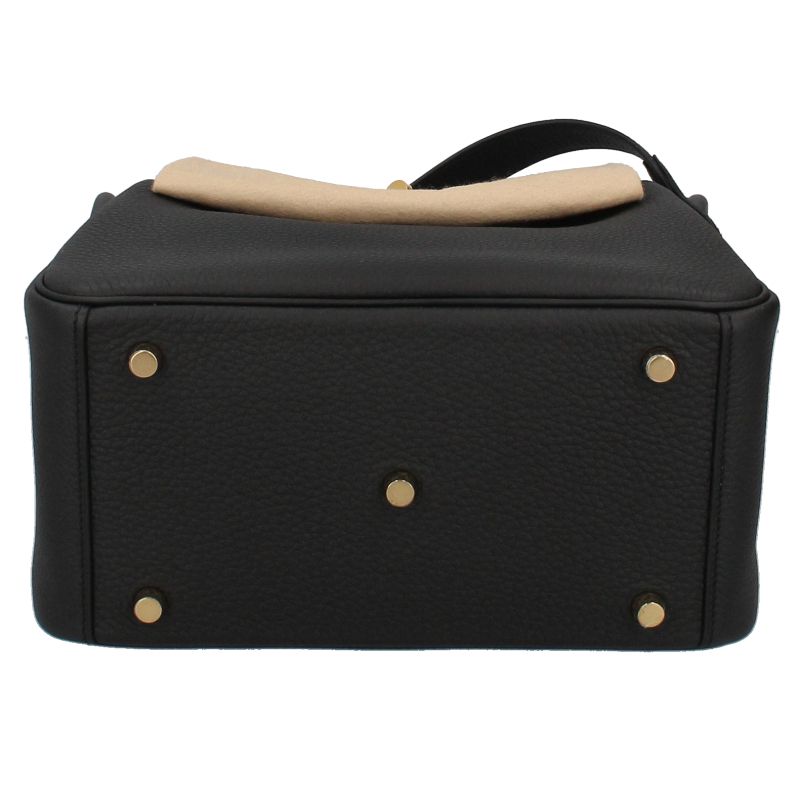 Hermes Lindy 26 Taurillon Clemence Shoulder Bag Black — view 5