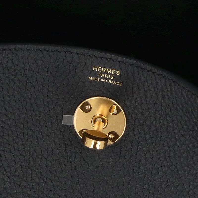 Hermes Lindy 26 Taurillon Clemence Shoulder Bag Black — view 7