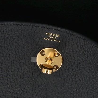 Hermes Lindy 26 Taurillon Clemence Shoulder Bag Black — view 7