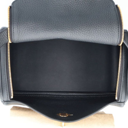 Hermes Lindy 26 Taurillon Clemence Shoulder Bag Black — view 6