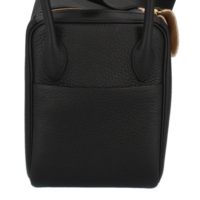 Hermes Lindy 26 Taurillon Clemence Shoulder Bag Black — view 4