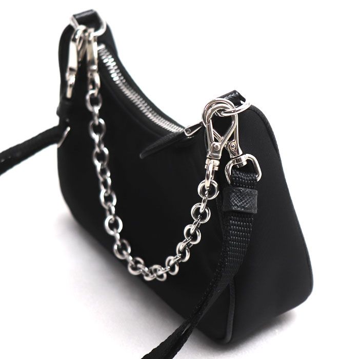 Prada Micro Tessuto 2-Way Shoulder Bag Black — view 2