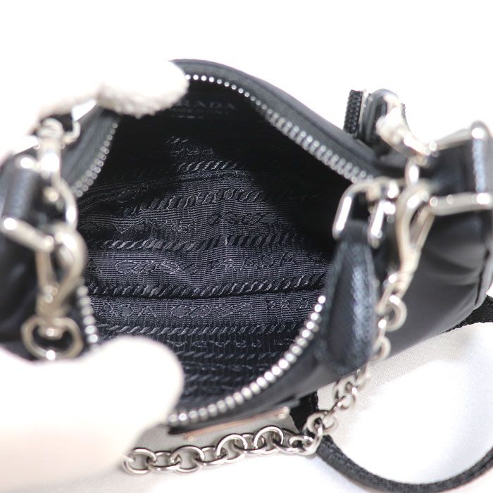 Prada Micro Tessuto 2-Way Shoulder Bag Black — view 4