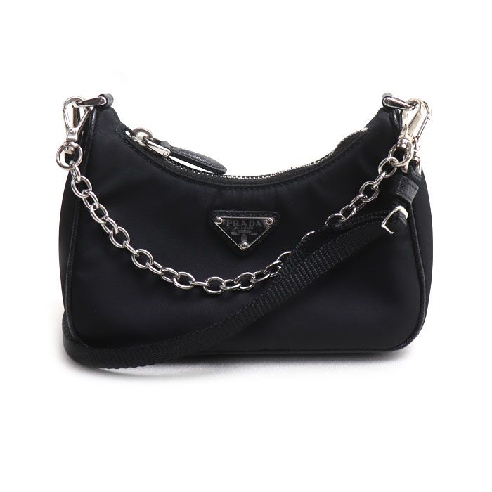 Prada Micro Tessuto 2-Way Shoulder Bag Black