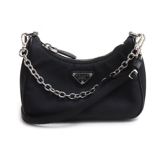 Prada Micro Tessuto 2-Way Shoulder Bag Black