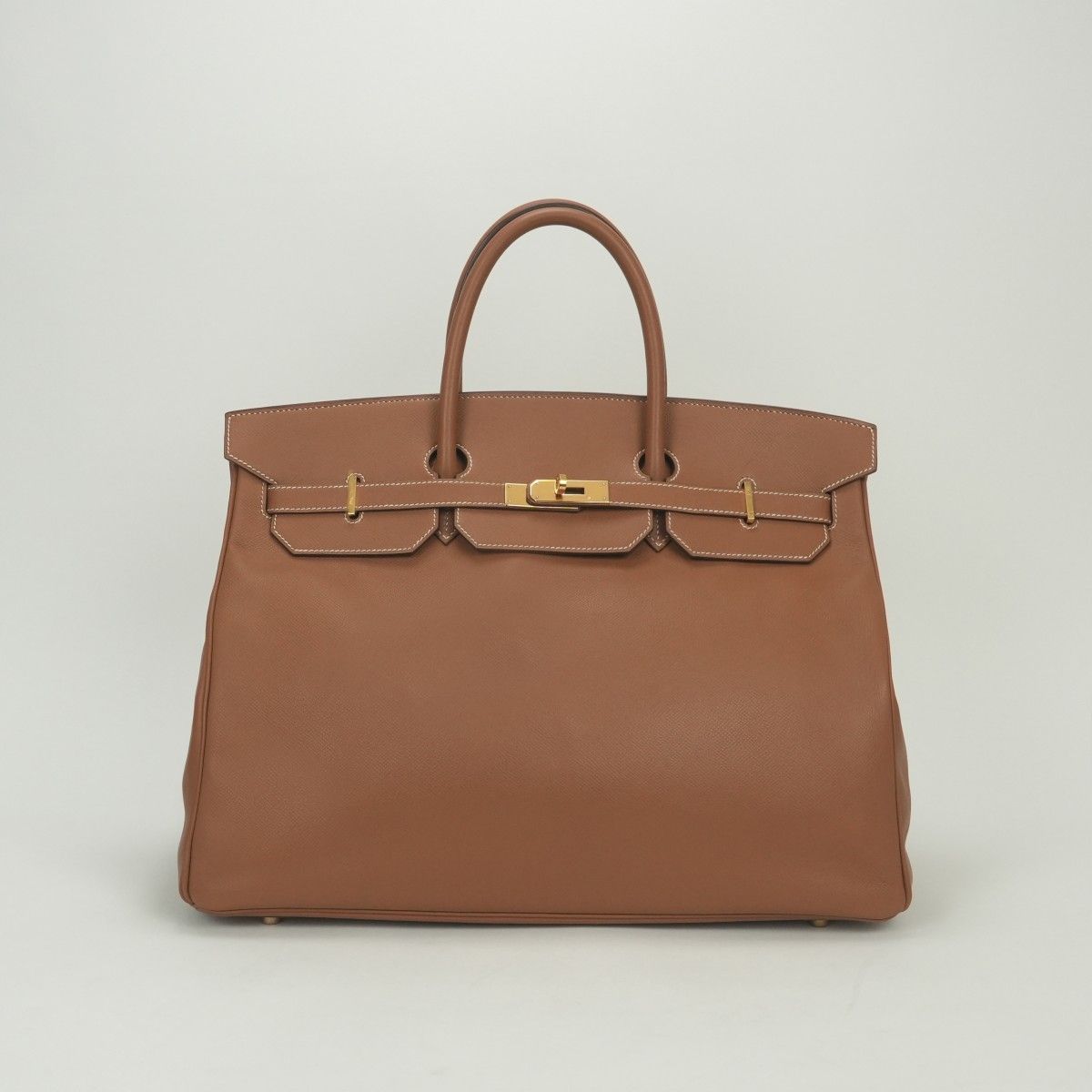 Hermes Birkin 40 Tote Courchevel Gold Brown