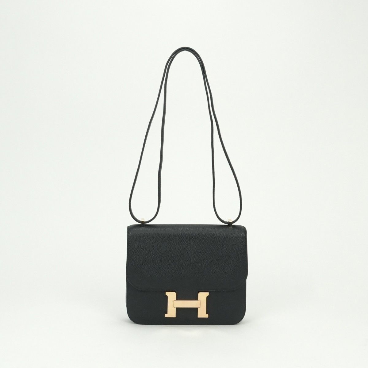 Hermes Constance 3 Mini 18 Shoulder Bag Epsom Noir Black Rose Gold Veau