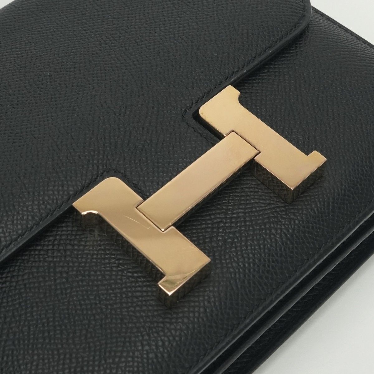 Hermes Constance 3 Mini 18 Shoulder Bag Epsom Noir Black Rose Gold Veau — view 7