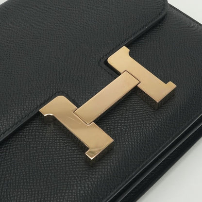 Hermes Constance 3 Mini 18 Shoulder Bag Epsom Noir Black Rose Gold Veau — view 7