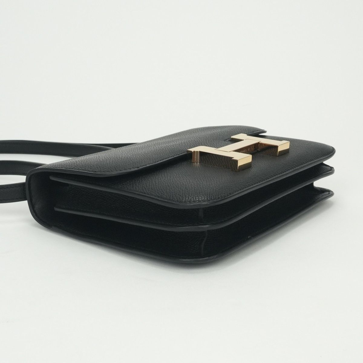 Hermes Constance 3 Mini 18 Shoulder Bag Epsom Noir Black Rose Gold Veau — view 6
