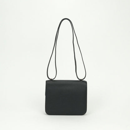 Hermes Constance 3 Mini 18 Shoulder Bag Epsom Noir Black Rose Gold Veau — view 3
