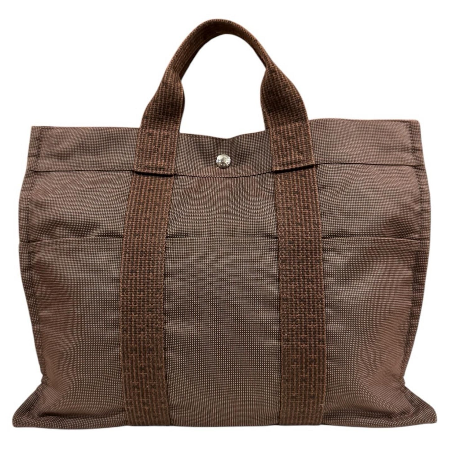 Hermes Tote MM Her Line Canvas Brown — view 3