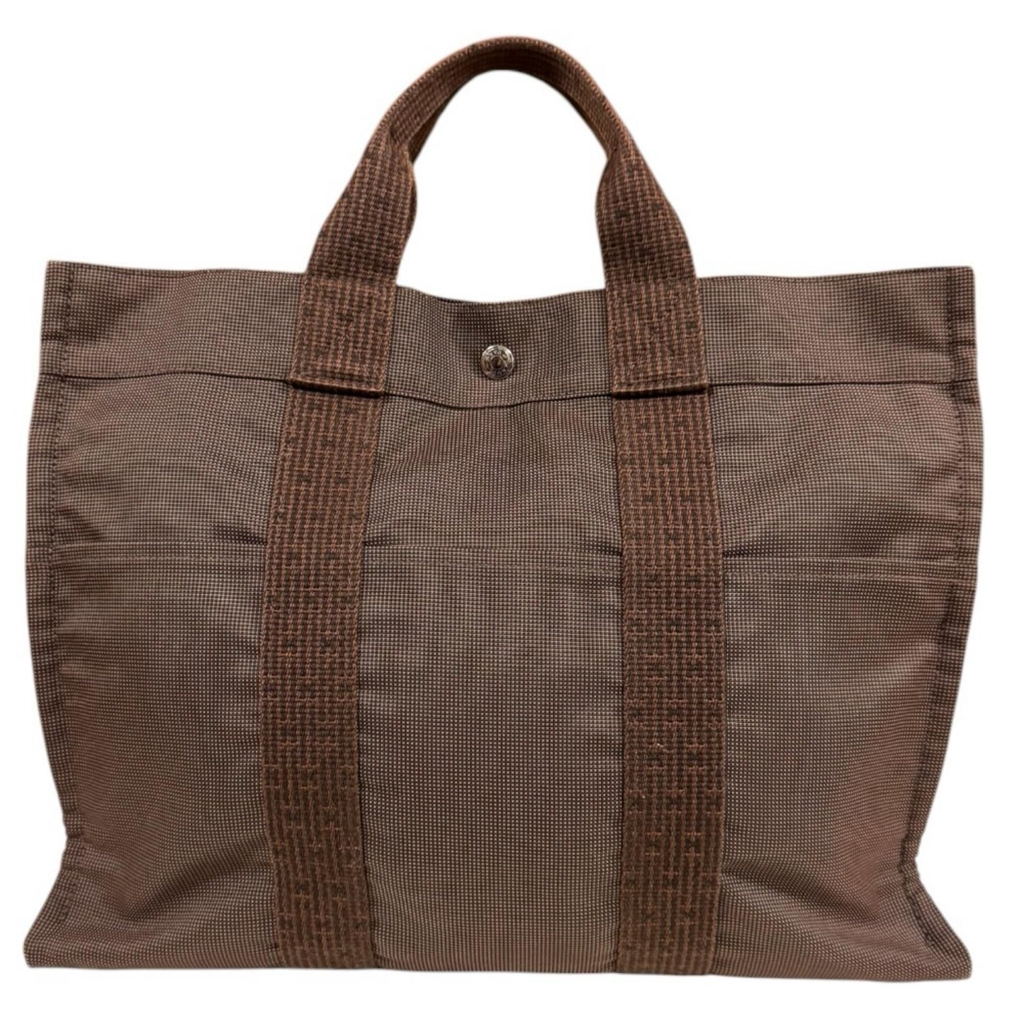 Hermes Tote MM Her Line Canvas Brown
