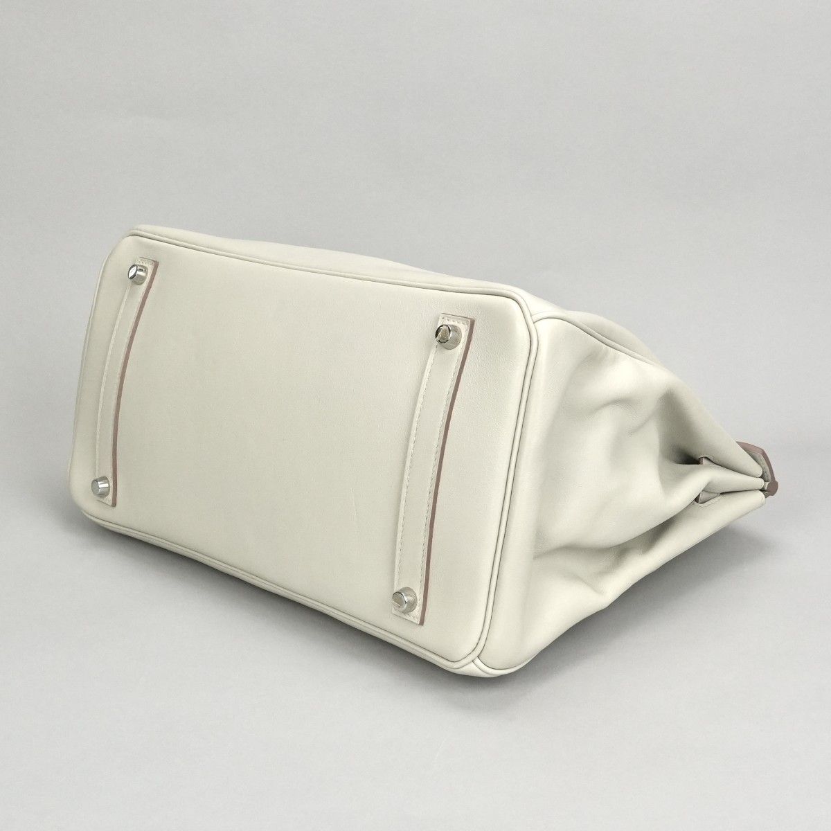 Hermes Birkin 35 Tote Swift Pearl Gray Silver Handbag Veau — view 5